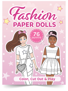 Cut Out Paper Dolls: Colouring book: 76 Outfits