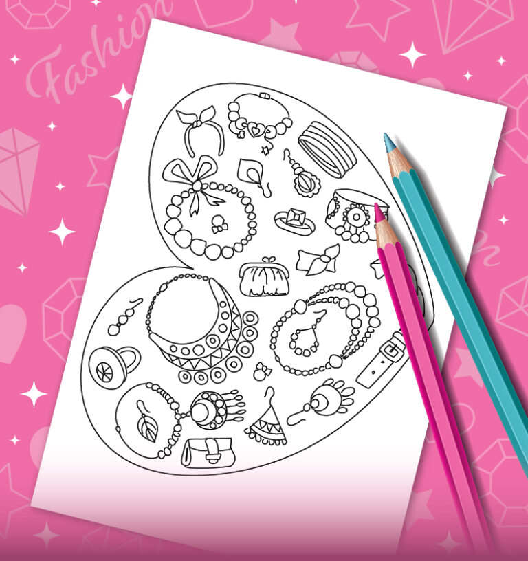 Accessories coloring page - Free printable